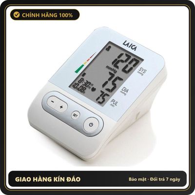 (Che Tên) Máy Đo Huyết Áp Bắp Tay Điện Tử Laica BM2301 - Dễ Dàng Sử Dụng, Kết Quả Chính Xác, Tiêu Chuẩn Châu Âu, Phù Hợp Cho Người Tăng Huyết Áp Hỗ Trợ 24/7