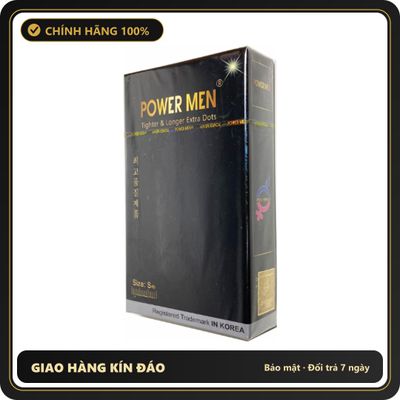 (Che Tên) Bao cao su size nhỏ có gai Power Men Tighter Longer Extra Dots Chuẩn Auth