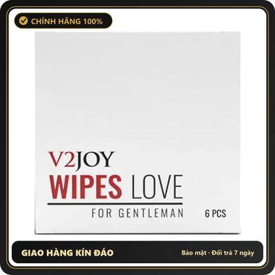 (Che Tên) Khăn Lau V2Joy Wipes Love Hỗ Trợ Kéo Dài Thời Gian 6s Cao Cấp Bảo Đảm