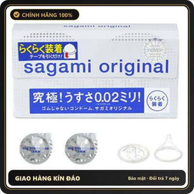 (Che Tên) Bao cao su Sagami Original 0.02 - Siêu Mỏng - Non Latex - 100% chính hãng Giao Nhanh Toàn Quốc
