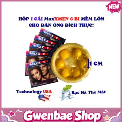Bao Cao Su MaxxMen 6 Bi Nổi Lớn 1cm 10 Cái Chính Hãng - Gwen Shop Chính Hãng