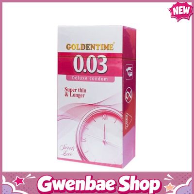 Bao Cao Su Goldentime 0.03 Super Thin & Longger Siêu Mỏng Kéo Dài hộp 12 Chính Hãng - Gwen Shop Chính Hãng