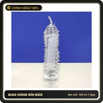 Massage - Bao Cao Su Đôn Dên Gai Đầu Tròn Brave Man Silicon, Đôn Dài 2.5cm & Gai Nổi Toàn Thân Giao Kín Đáo