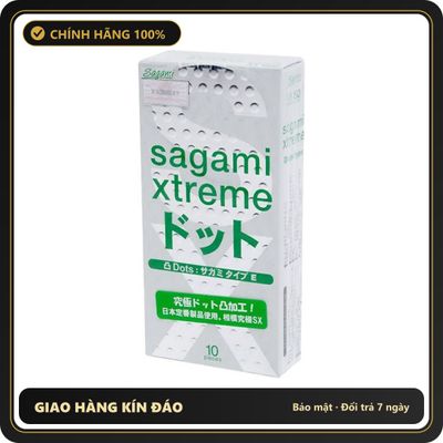 (Che Tên) Bao Cao Su Có Gai Sagami Xtreme White Nhật Bản Hộp Trắng Kín