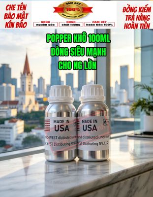  Popper Khô 100ml, Hàng Chính Hãng USA, Cực Mạnh, Hít Là Phê Ngay, Chai lớn tiết kiệm