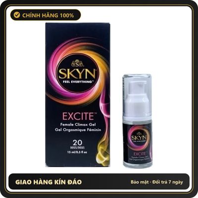 (Che Tên) Gel bô.i trơ.n Tăng Khoái Cảm Cho Nữ Cao Cấp Skyn Excite 15ml Hộp Trắng Kín