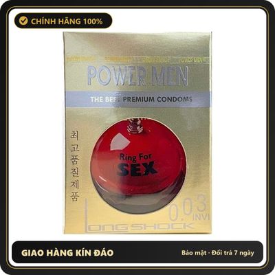 (Che Tên) Bcs Siêu Mỏng Kéo Dài Thời Gian Power Men 0.03 Invi Longshock Cao Cấp Bảo Đảm