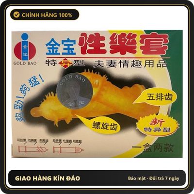 (Che Tên) Bao Cao Su Siêu Gai Tăng Khoái Cảm Mạnh Mẽ Gold Bao Cao Cấp Bảo Đảm