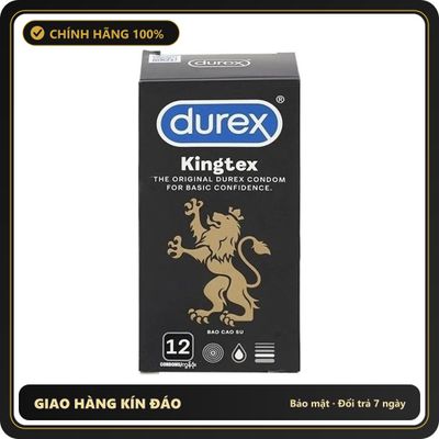 (Che Tên) Bao Cao Su Durex Kingtex Size Nhỏ 49mm - 100% Chính Hãng Hộp Trắng Kín