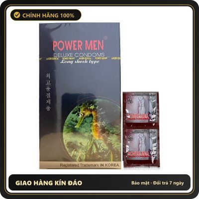 (Che Tên) Bao Cao Su Power Men Cá Ngựa Gân Gai Kéo Dài Thời Gian Cao Cấp Bảo Đảm