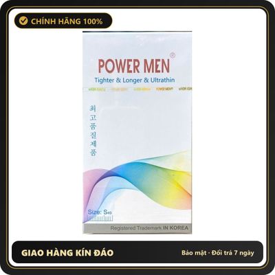 (Che Tên) Bao Cao Su Size Nhỏ Kéo Dài Power Men Tighter Longer Ultrathin Chuẩn Auth