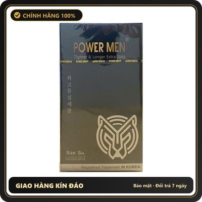 (Che Tên) Bao cao Su Size Nhỏ Có Gai Power Men Tighter Longer Extra Dots 640674 Giao Nhanh Toàn Quốc