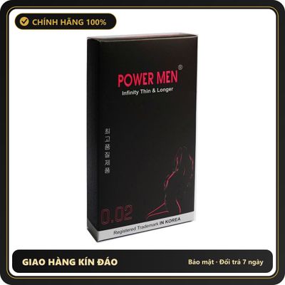 (Che Tên) Bao Cao Su Power Men 0.02 Infinity - Kéo Dài Thời Gian Hộp Trắng Kín