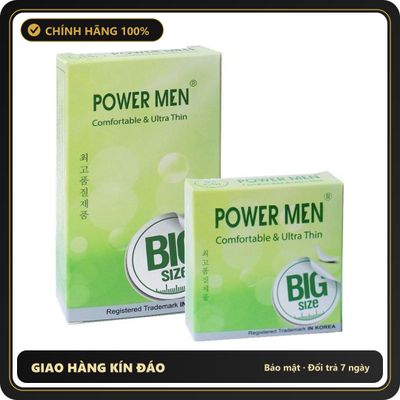 (Che Tên) Bao Cao Su Size Lớn Power Men Comfortable Ultra Thin Cao Cấp Bảo Đảm