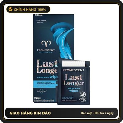 (Che Tên) Khăn Lau Kéo Dài Cao Cấp Promescent Wipes - Hộp 7 Chiếc Cao Cấp Bảo Đảm