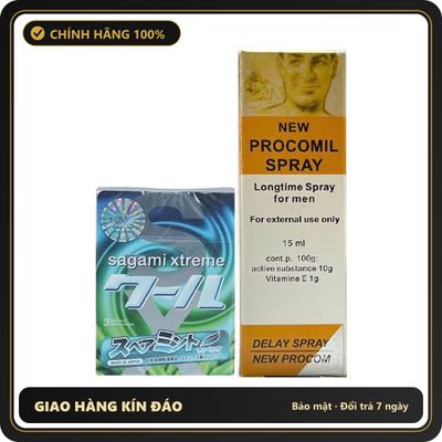 (Che Tên) Bcs Kéo Dài Thời Gian Sagami Kèm Procomil Spray Bảo Mật Tuyệt Đối