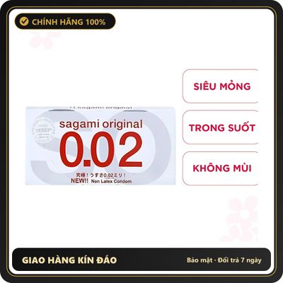 (Che Tên) Sagami Original 0.02 – Bao cao su Siêu mỏng cao cấp - Hàng Mới Về
