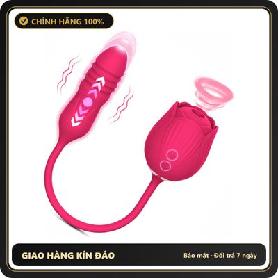 (Che Tên) Trứng Rung Kết Hợp Đầu Bú Hút Hoa Hồng Kích Thích Nhũ Hoa & Điểm G Giao Nhanh Toàn Quốc