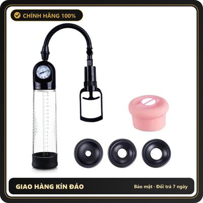 (Che Tên) Máy Tập Penis Pump Men Powerup Mỹ – Đồng Hồ Áp Suất, Tăng Kích Thước Tự Nhiên Chuẩn Auth