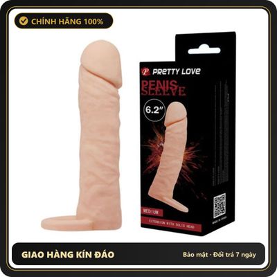 (Che Tên) Bao Cao Su Đôn Dên Pretty Love Penis Sleeve 6.2 Inch – Silicon Cao Cấp Siêu Mềm, Tăng Kích Thước & Kéo Dài Thời Gian (Hộp 1 Cái) Hỗ Trợ 24/7
