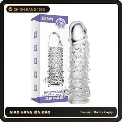 (Che Tên) Bao Cao Su Đôn Dên Vảy Cá Dragon's Scale – Tăng Kích Thước 3cm, Thiết Kế Vảy Gai Massage & Kéo Dài Thời Gian (Hộp 1 Cái) Hỗ Trợ 24/7
