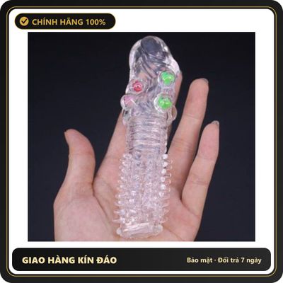 (Che Tên) Bao Cao Su Đôn Dên 8 Bi Đầu Rồng – Silicon Y Tế Cao Cấp, Tăng Chiều Dài 3cm & Massage Vòi Dài Chạm Đỉnh G (Hộp 1 Cái) Chuẩn Auth