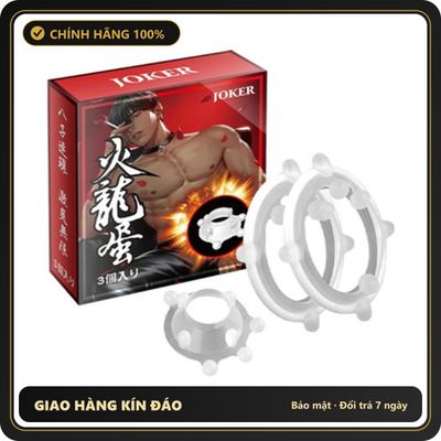 (Che Tên) Bộ 3 Vòng Đeo Dương Vật Bi Gai Joker – Chất Liệu TPE Cao Cấp, Kích Thích Điểm G & Hỗ Trợ Kéo Dài Thời Gian (Hộp 3 Cái) Hỗ Trợ 24/7