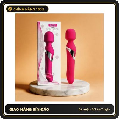 (Che Tên) Chày Rung 2 Đầu MOSE Pearl Cao Cấp – Công Nghệ Bi Xoay 360 Độ, Silicon Y Tế Velvet, Pin Sạc Lithium Siêu Bền Hộp Trắng Kín