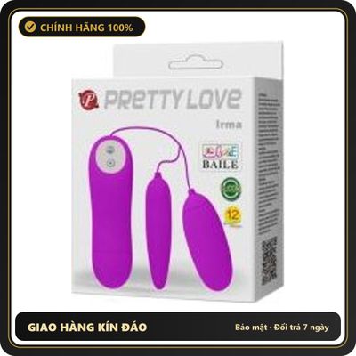 (Che Tên) Trứng Rung 2 Đầu Pretty Love Irma Cao Cấp – 12 Tần Số Kích Thích Điểm G (Sử Dụng 2 Pin AAA) Hỗ Trợ 24/7