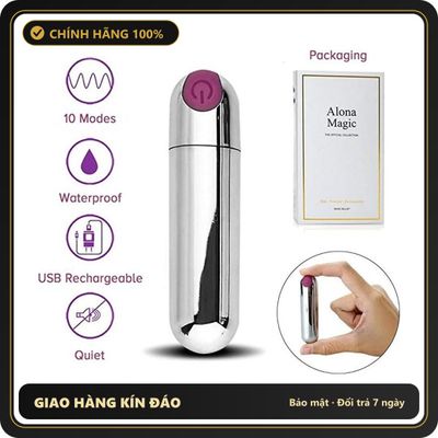 (Che Tên) Máy massage mini hình viên đạn-rung 10 chế độ Chuẩn Auth
