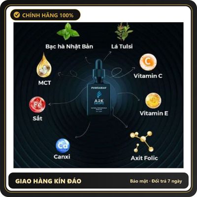 (Che Tên) Tinh Chất Gia Tăng Cảm Xúc Powgaman Ark Drops 30ml - Tăng Cường Sức Mạnh, Cảm Giác, Phục Hồi Cơ Bắp, 100% Hữu Cơ Hộp Trắng Kín