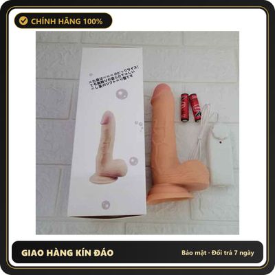 (Che Tên) Dương vật giả JB Korea có rung cao cấp mềm mại, gân guốc có bìu và đế hít đất Chuẩn Auth