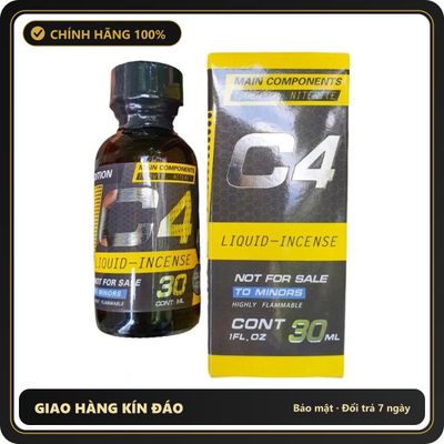 (Che Tên) Chai Hít Tăng Khoái Cảm Popper C4 Vàng Lớn - Chai 30ml Hộp Trắng Kín