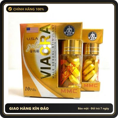 (Che Tên) Viên uống hỗ trợ nam Gold USA hộp 10 viên Hỗ Trợ 24/7