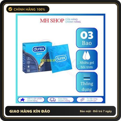 (Che Tên) Bao cao su Durex Jean nhiều gel siêu mượt yêu vô lo Giao Nhanh Toàn Quốc