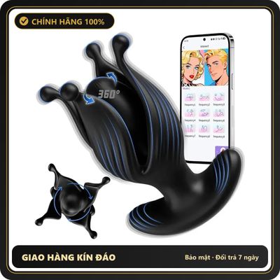 Butt Plug Xoay 360 Độ Kết Nối App chính hãng - 10 chế độ rung, sạc từ tính, chất liệu an toàn cho da - giao hàng che tên kín đáo