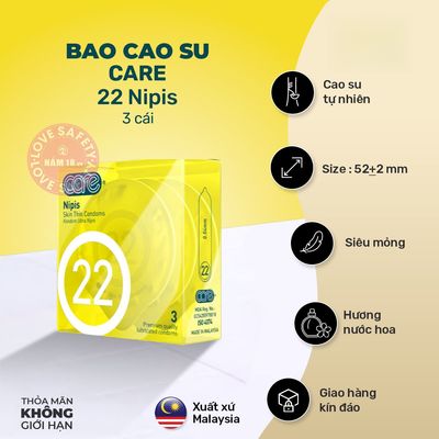 Bao Cao Su Siêu Mỏng CARE 22 Nipis Hương Nước Hoa chính hãng - siêu mỏng 0.04mm, nhiều gel bôi trơn, có hương thơm - giao hàng che tên kín đáo