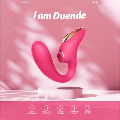 Máy Rung Hút Kích Thích Âm Vật Kissen Duende chính hãng - 10 chế độ rung, sạc USB, silicone mềm - giao hàng che tên kín đáo