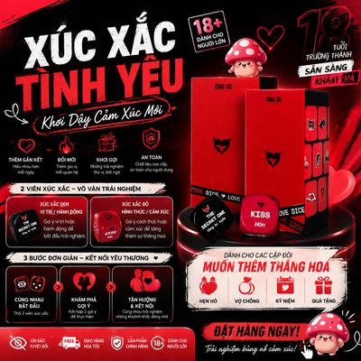 Bộ Xúc Xắc Tình Yêu Bằng Gỗ chính hãng - chất liệu an toàn cho da, dễ vệ sinh, êm ái khi dùng - giao hàng che tên kín đáo