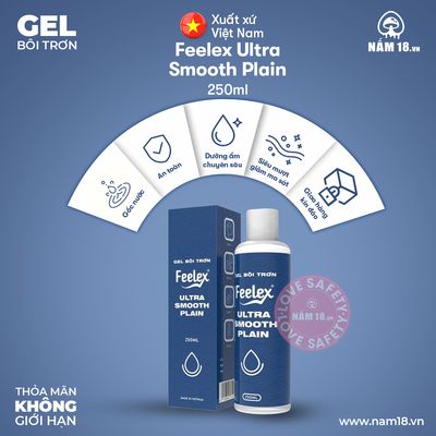 Gel Bôi Trơn Tinh Trùng Feelex Ultra Smooth Plain chính hãng - có dưỡng ẩm, dịu nhẹ an toàn cho da, dễ rửa sạch - giao hàng che tên kín đáo