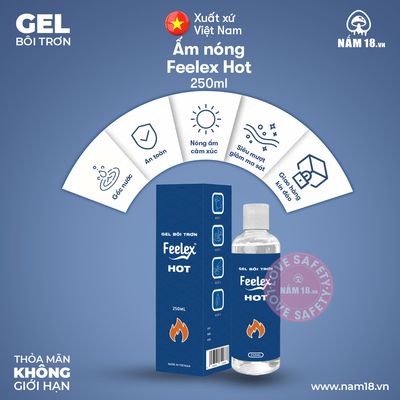 Gel Bôi Trơn Ấm Nóng Feelex chính hãng - gốc nước không dính rít, dịu nhẹ an toàn cho da, dễ rửa sạch - giao hàng che tên kín đáo