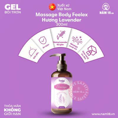 Gel Dầu Massage Body Feelex Hương Lavender chính hãng - chất liệu an toàn cho da, dễ vệ sinh, êm ái khi dùng - giao hàng che tên kín đáo