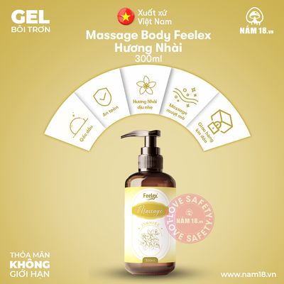 Gel Dầu Massage Body Feelex Hương Nhài chính hãng - chất liệu an toàn cho da, dễ vệ sinh, êm ái khi dùng - giao hàng che tên kín đáo