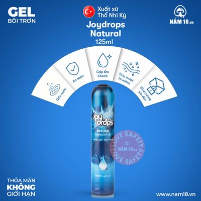 Gel Bôi Trơn Joydrops Natural chính hãng - gốc nước không dính rít, dịu nhẹ an toàn cho da, dễ rửa sạch - giao hàng che tên kín đáo