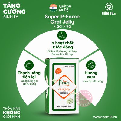 Thạch Tăng Cường Sinh Lý Nam Super P Force Hương Cam Hộp 7 Gói chính hãng - hỗ trợ tăng cường sinh lý, trọng lượng 7g, hàng chuẩn nguồn gốc rõ ràng - giao hàng che tên kín đáo
