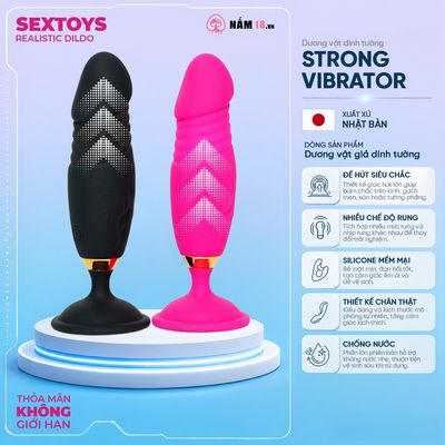 Dương Vật Dính Tường Strong Vibrator chính hãng - sạc USB, silicone mềm mại, chất liệu an toàn cho da - giao hàng che tên kín đáo
