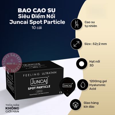 Bao Cao Su Siêu Điểm Nổi Juncai Spot Particle chính hãng - siêu mỏng 0.01mm, siêu mỏng, có gai nổi - giao hàng che tên kín đáo