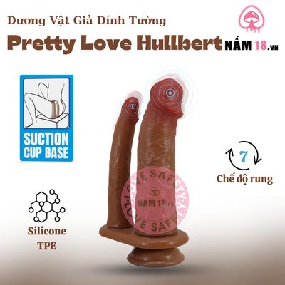 Dương Vật Dính Tường Pretty Love Hullbert 2 Đầu chính hãng - sạc USB, silicone mềm mại, chất liệu an toàn cho da - giao hàng che tên kín đáo