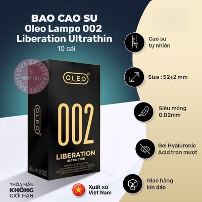 Bao Cao Su Siêu Mỏng Oleo Lampo 002 Liberation Ultrathin chính hãng - siêu mỏng 0.02mm, có hương thơm, ôm sát cảm giác thật - giao hàng che tên kín đáo