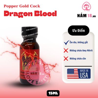 Popper Golden Cock Dragon Blood chính hãng - hàng chuẩn nhập khẩu, nắp kín không bay hơi, dùng được nhiều lần - giao hàng che tên kín đáo